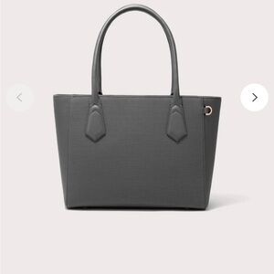 Dagne Dover Signature Structured Everyday Tote Bag in graphite a deep slate gray